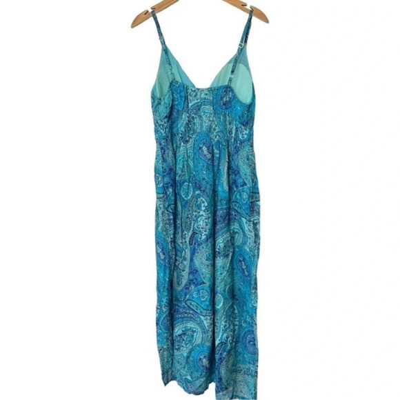 Blue paisley boho maxi sundress size M - Picture 3 of 5